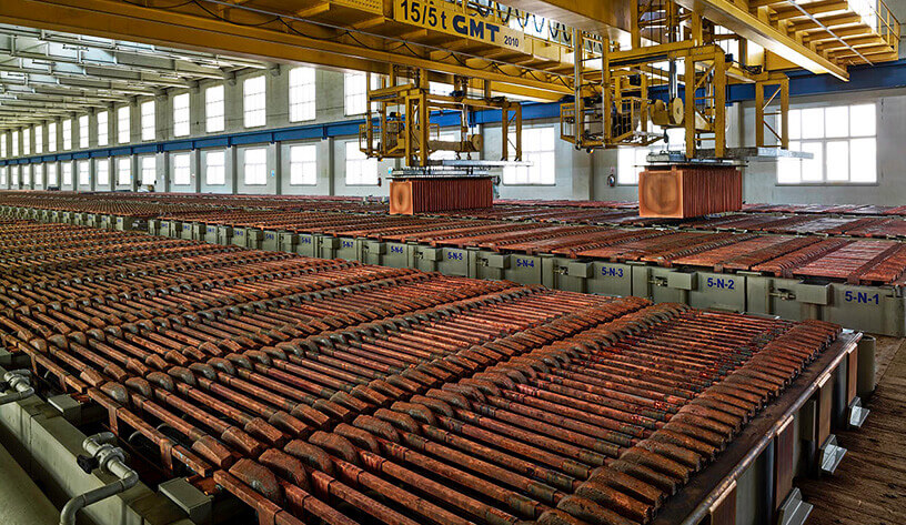 Copper electrolysis plant
