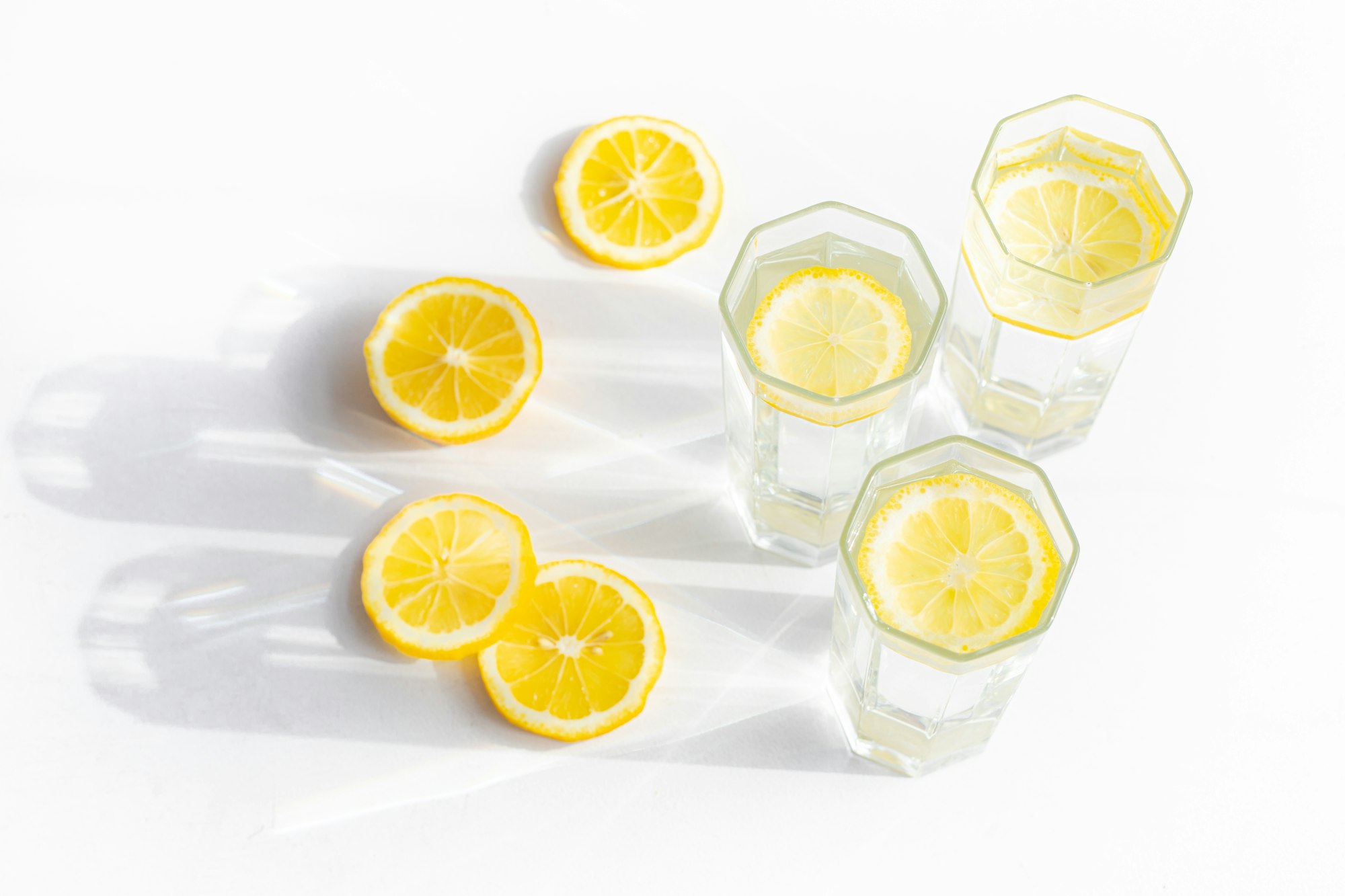 A glass of water and lemon