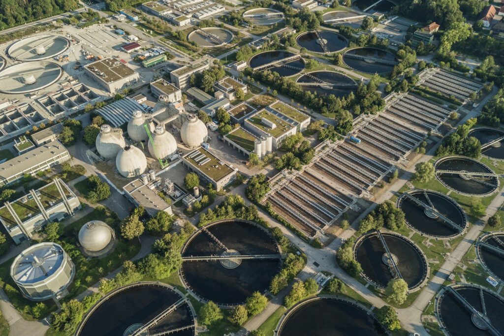 Water treatment facility from above