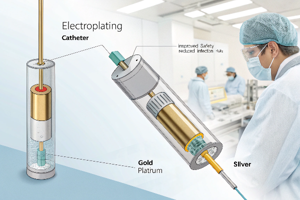 alt text: Shiny electroplated surgical instruments on a sterile tray