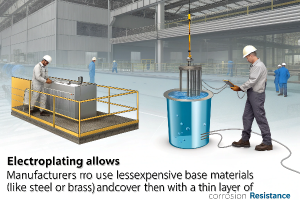 alt text: Comparison of plain steel bolts vs shiny nickel-plated steel bolts