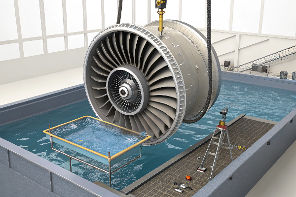 alt text: Aerospace turbine blade with a specialized electroplated coating