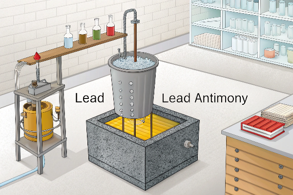 Electroplating tank setup diagram